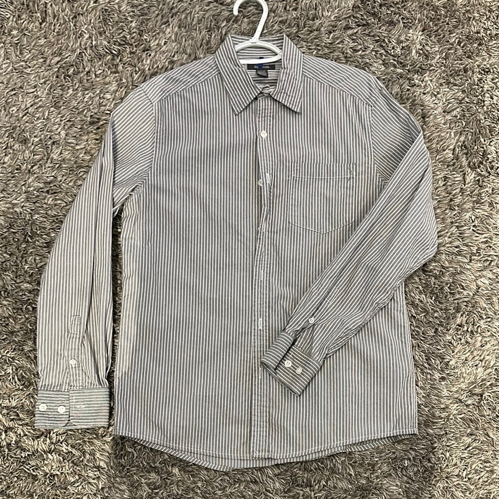 Kenneth Cole Reaction Gray Casual Button Down Shirt